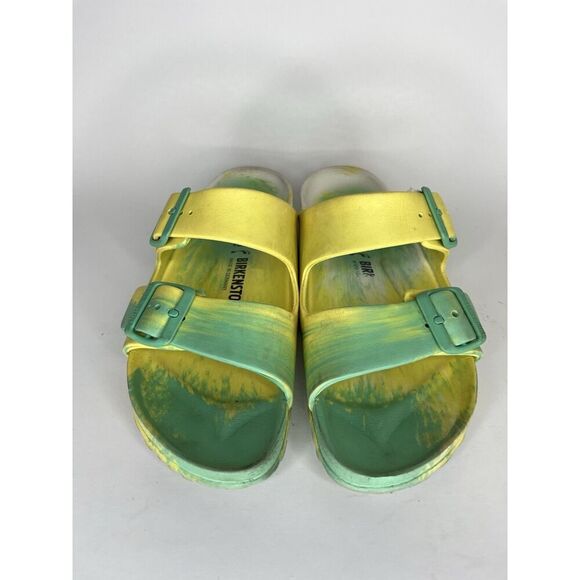 Birkenstock Sandals Slides Double Strap Buckle Women Size 38 US 7 Green - Picture 8 of 14